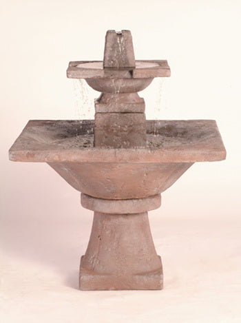 2-Tier Quadrate Fountain in Cast Stone - Fiore Stone 2066-FT2