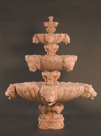 4 Tier Lion Fountain in Cast Stone - Fiore Stone 257-FXL