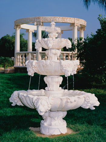 4 Tier Lion Fountain in Cast Stone - Fiore Stone 257-FXL