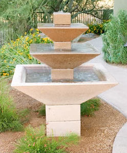 Oblique Series Fountains outside with glass and water